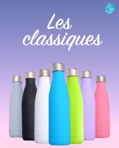 Gourde Isotherme Bambaw 500 Ml En Inox - Violette, Sans BPA, Garde Le Chaud 12h Et Le Froid 24h, Large Goulot